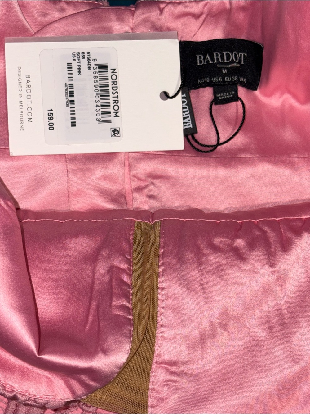 Bardot Mereba Pink Lace Mini Dress Size M MSRP $159 NWT - Picture 10 of 10
